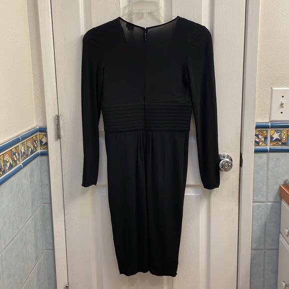 Armani Collection Collezioni Dress Black Cummerbund Waist Crossover Top Size 40 - Picture 6 of 8